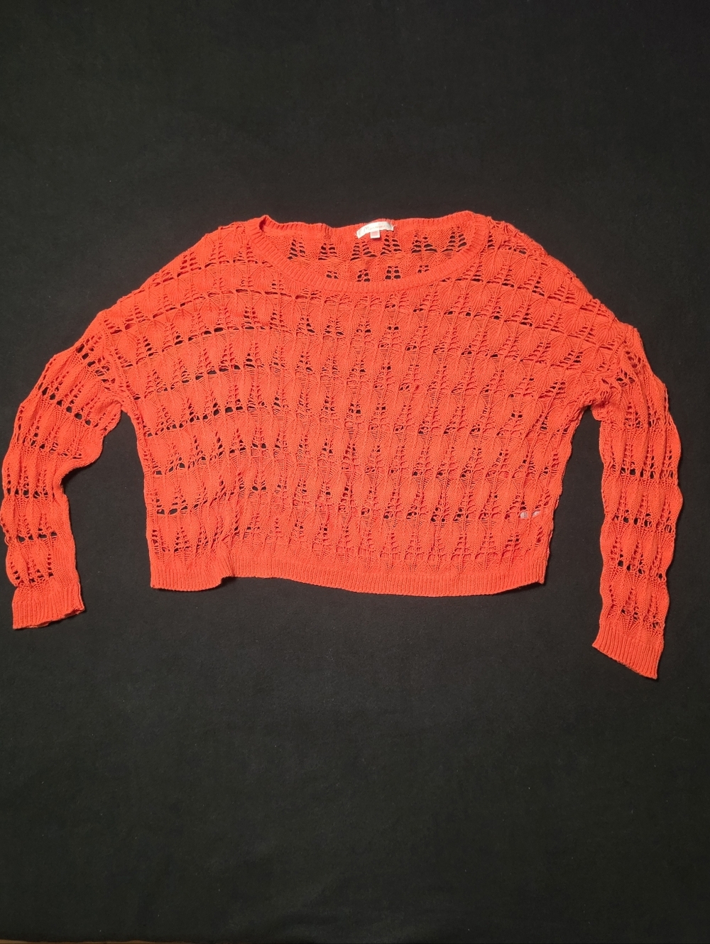 Open Knit Sweater Cropped Boho Festival